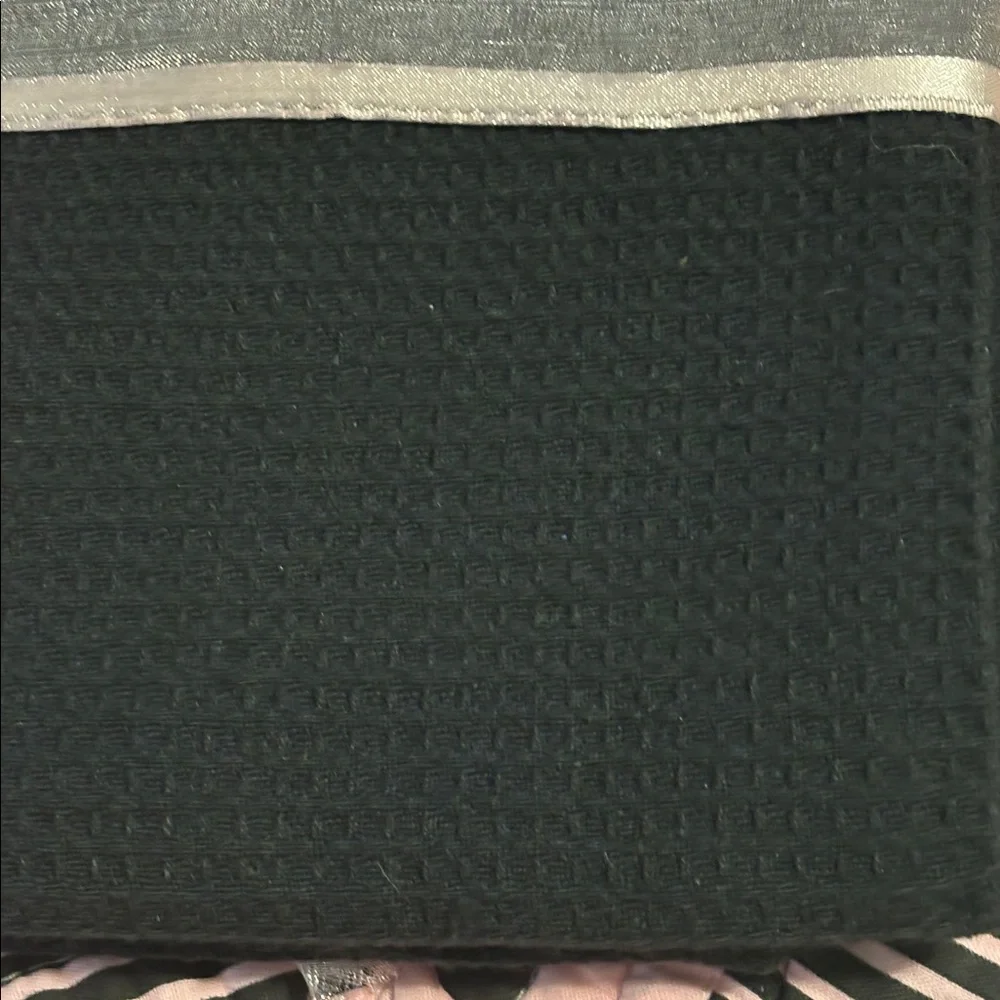 Pink & Black Polka Dot Table Square & Dish Towel Set by Great Finds NWT
